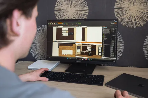 Bart tijdens 3D tekening maatwerk keuken maken