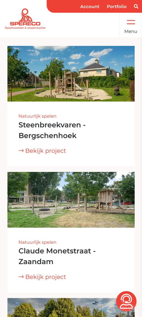 Spereco reponsive portfolio mobiel