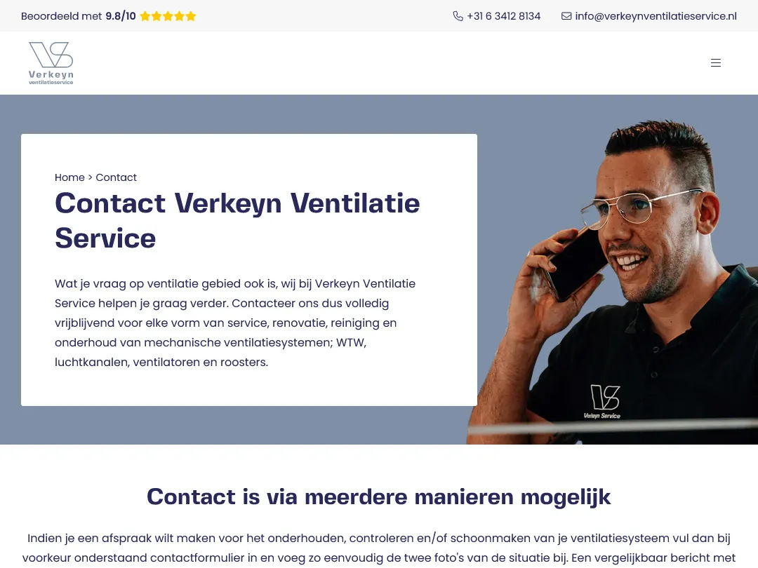 Verkeyn Ventilatieservice contact