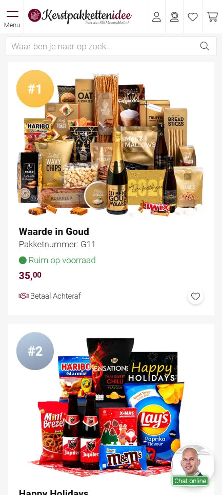 Kerstpakketten idee product