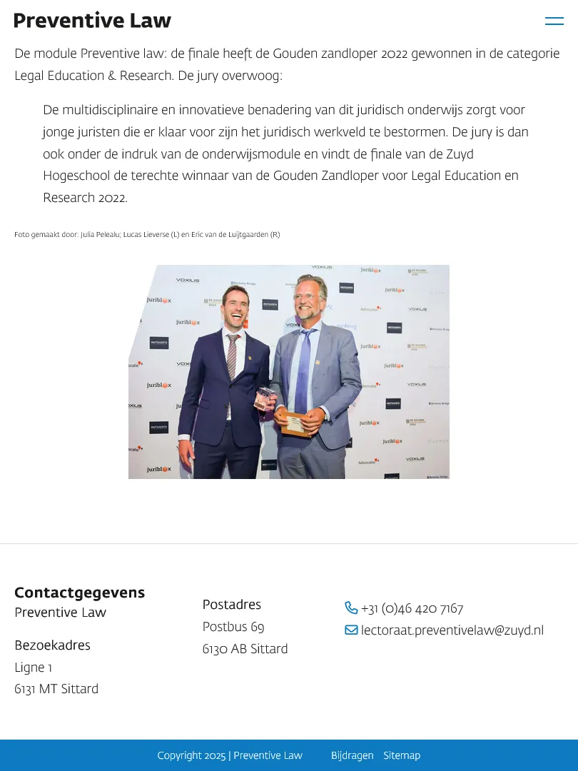 Zuyd Preventive Law footer