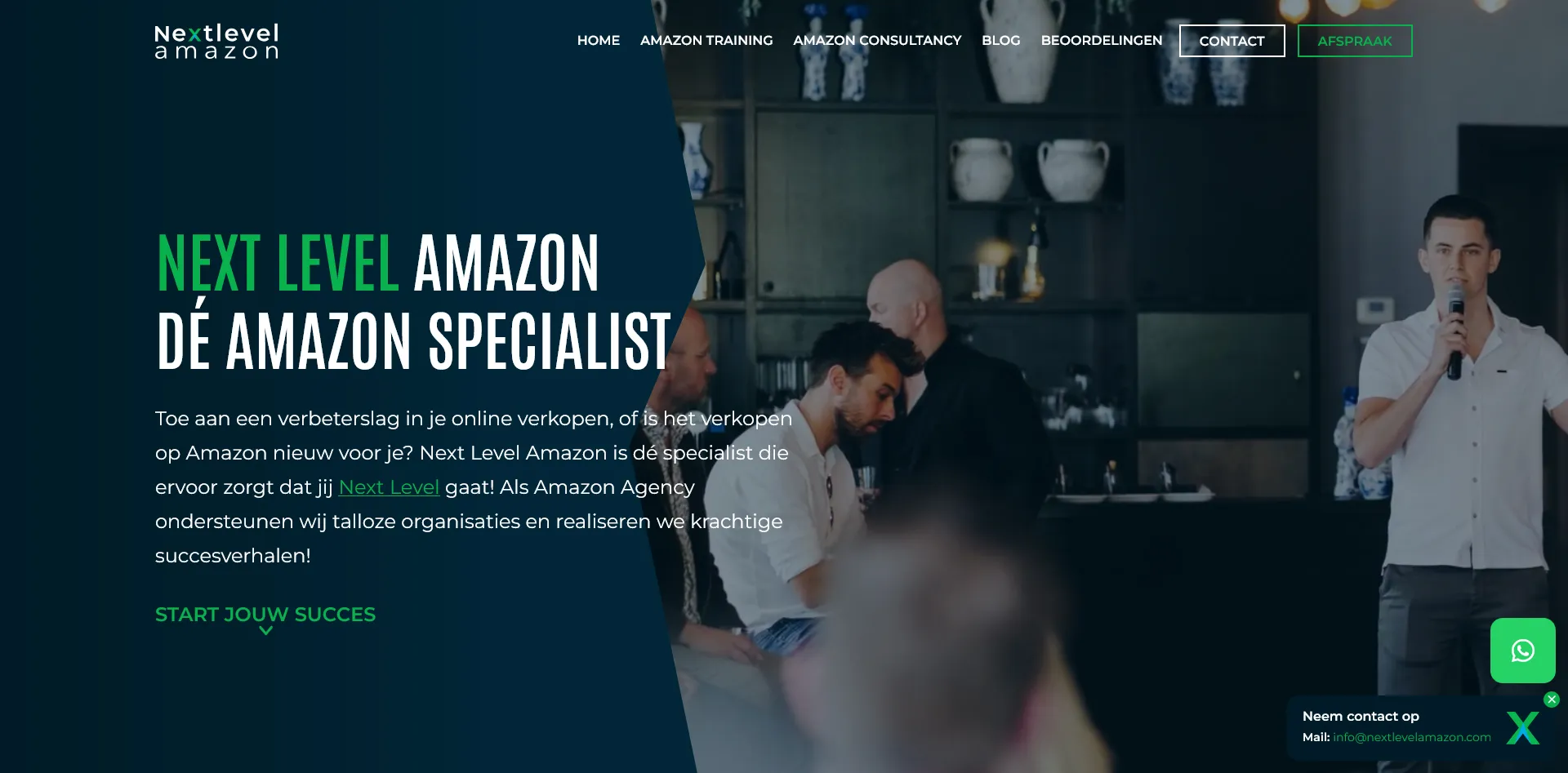 Next Level Amazon homepage