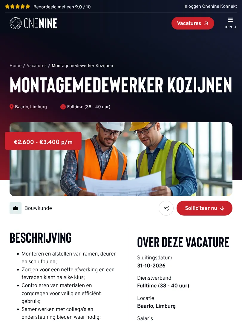 Onenine vacature