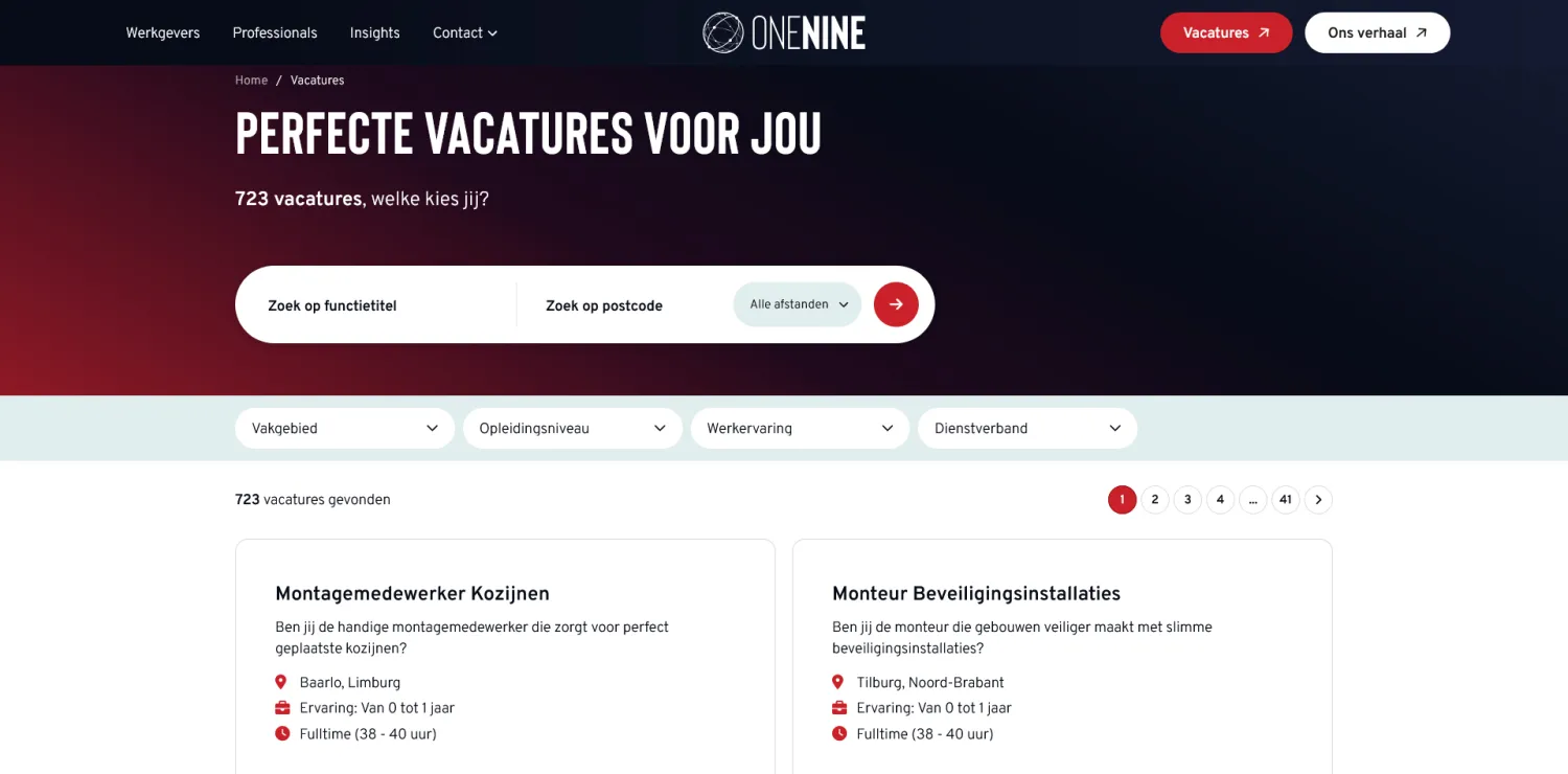 Onenine vacatures maatwerk