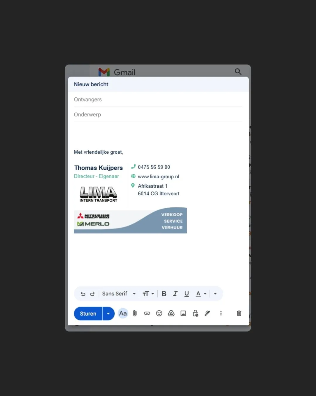 Mail handtekening ontwerpen
