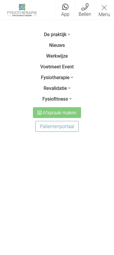 Fysiotherapie Philipsen en Meijer menu