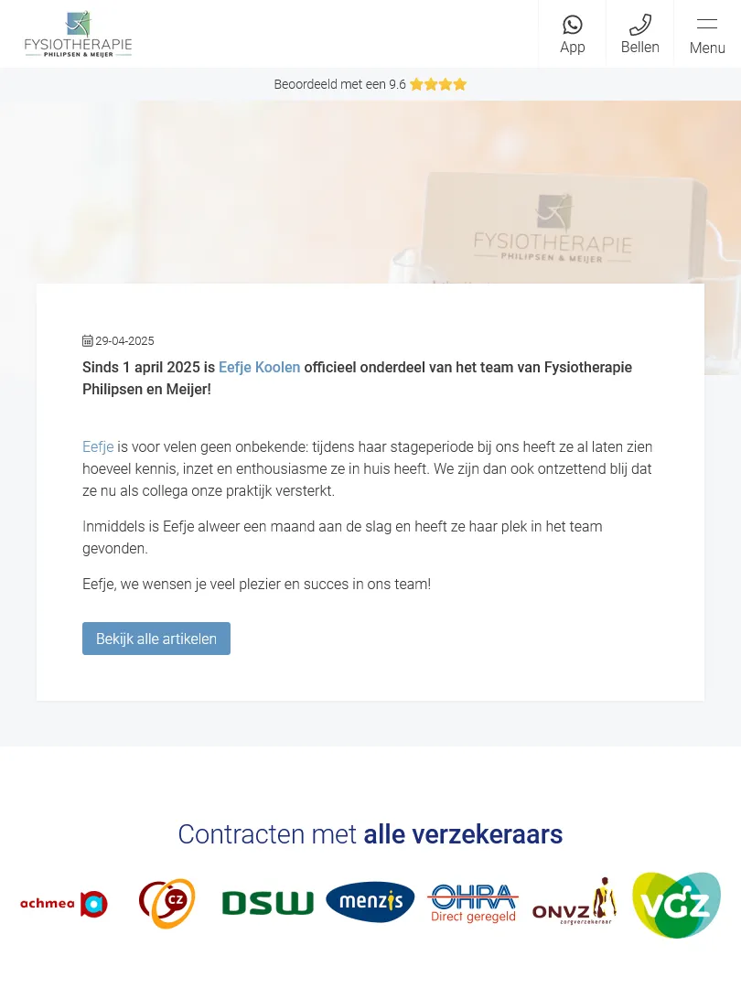 Fysiotherapie Philipsen en Meijer nieuws