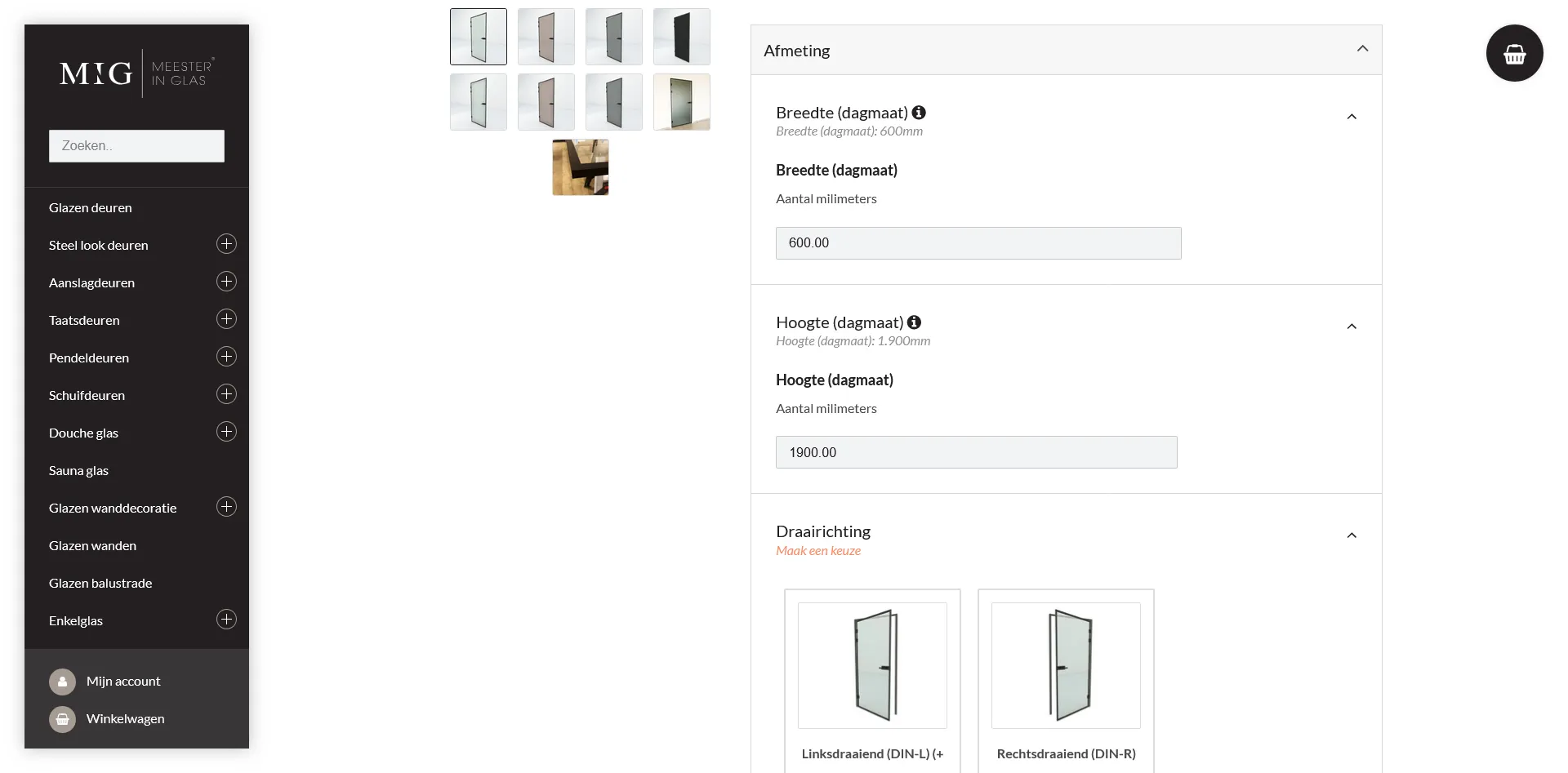 Meester in Glas configurator