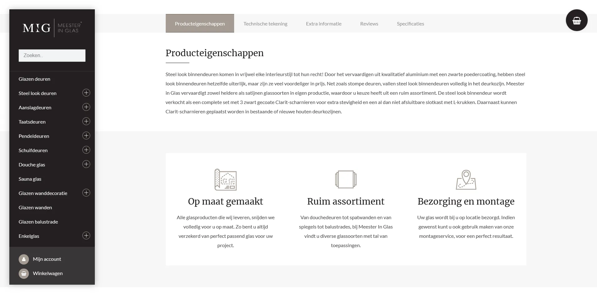 Meester in Glas eigenschappen