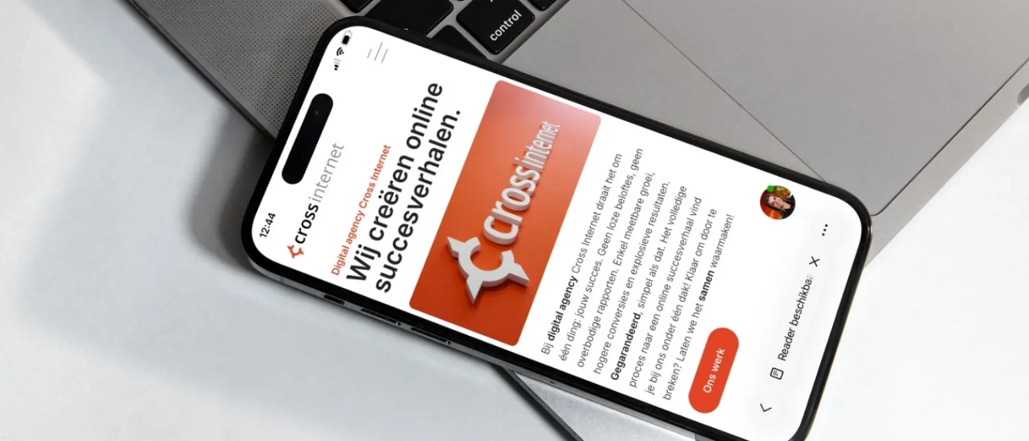 Goede website mobiele weergaven Cross Internet