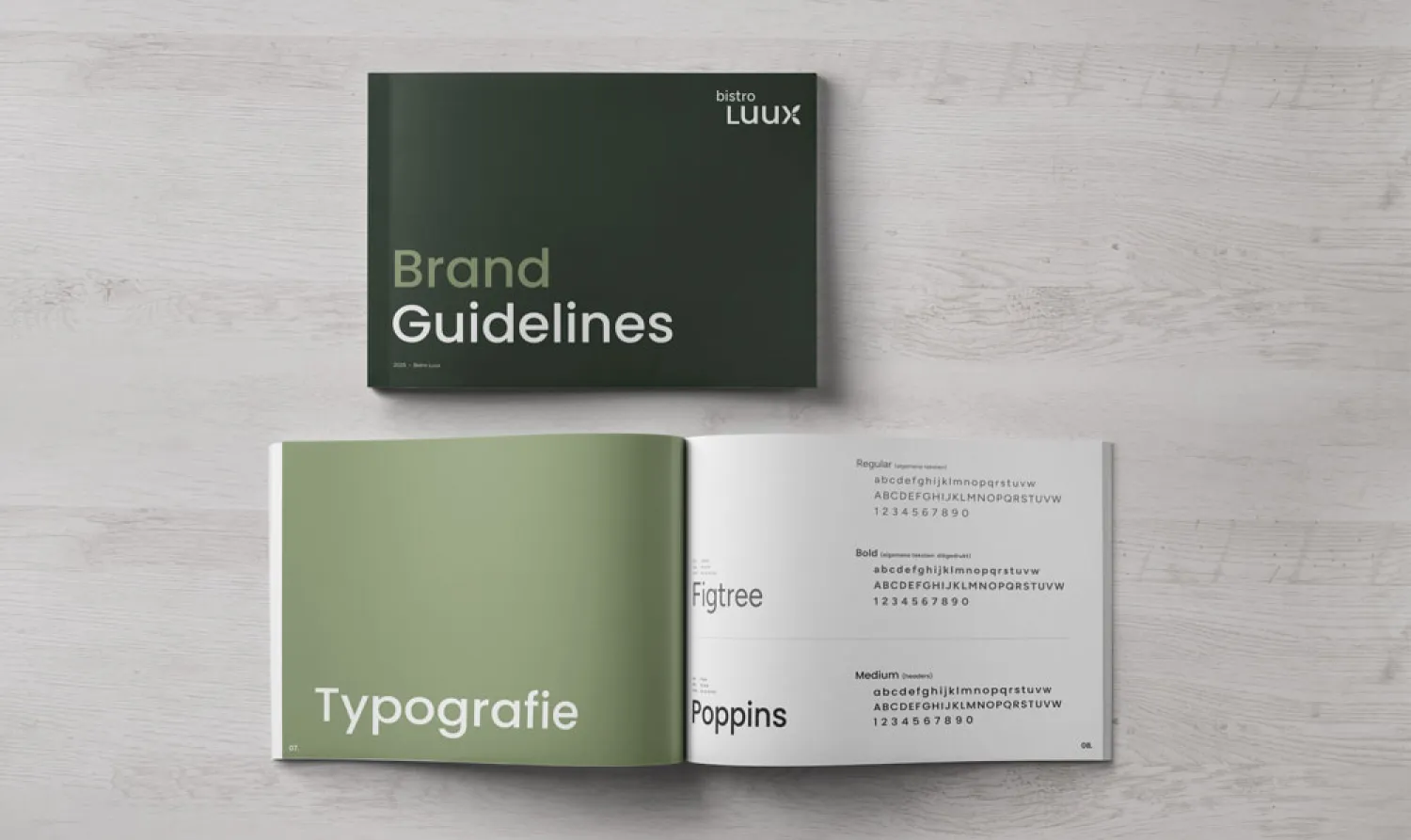 Typografie van Bistro Luux