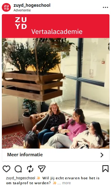 Zuyd Instagram advertentie