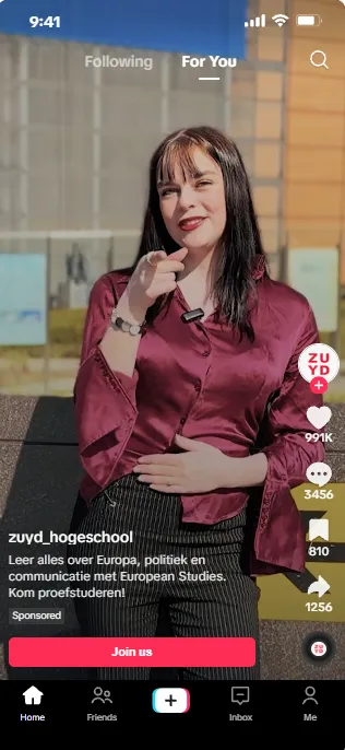 Zuyd TikTok ads