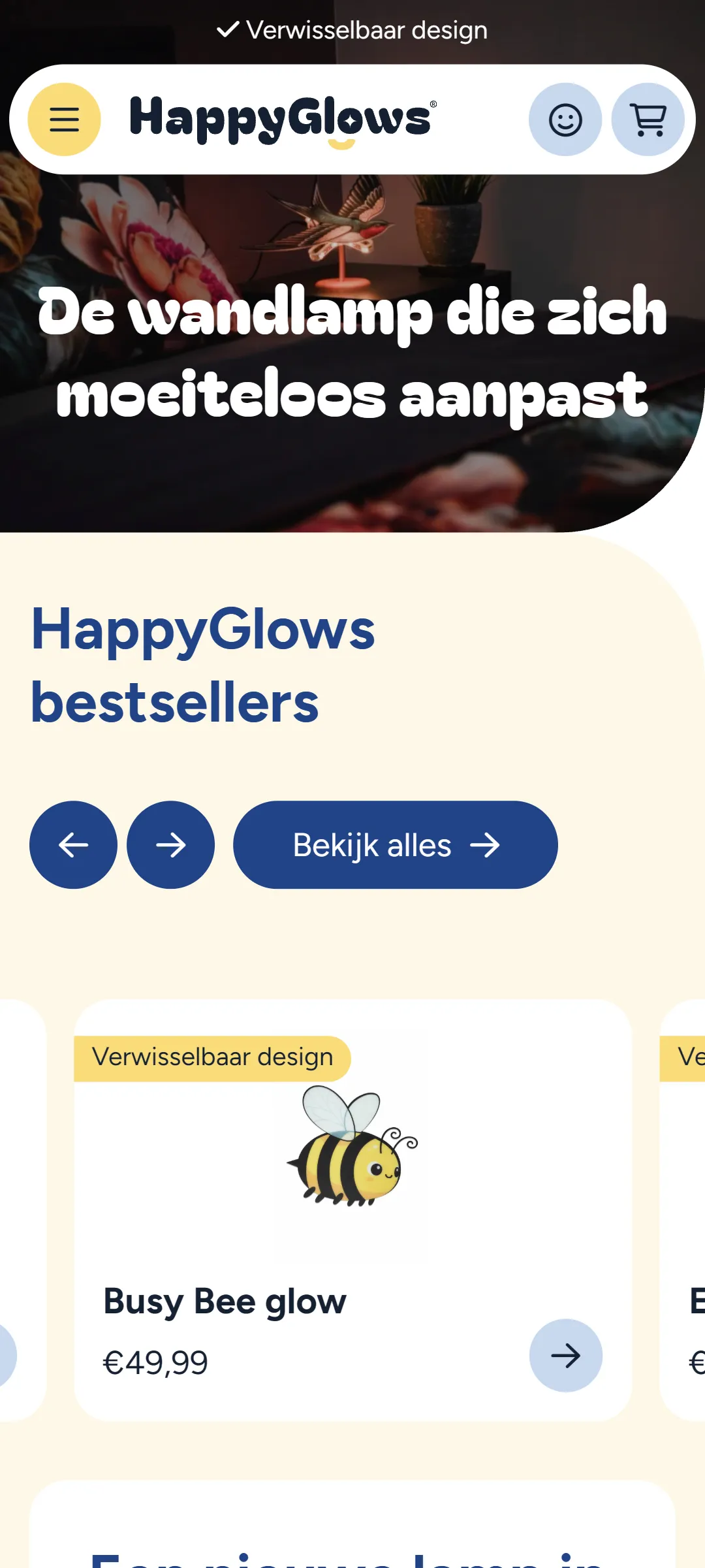 HappyGlows homepage