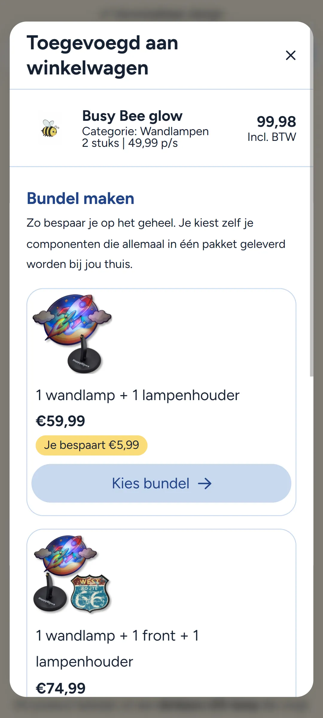 HappyGlows winkelwagen