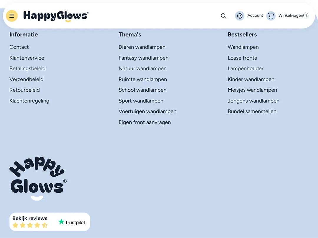 HappyGlows footer
