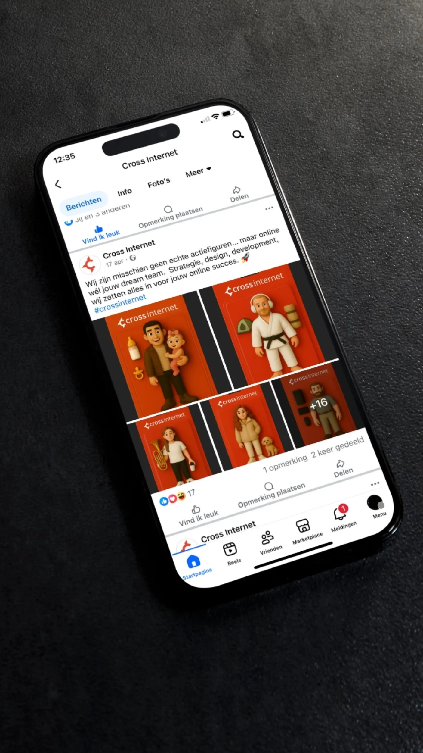 Mobiele weergave Facebook marketing Cross Internet