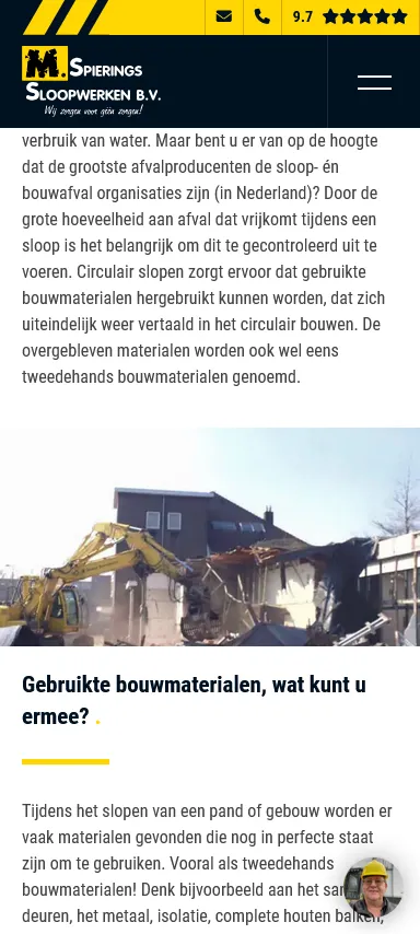 Spierings Sloopwerken tekstpagina