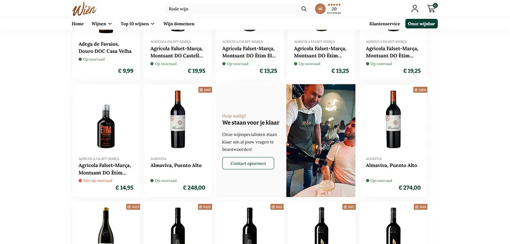 Wiên zoekresultaten