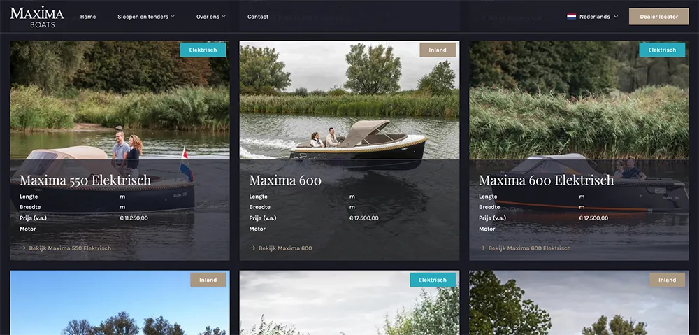 Maxima Boats productoverzicht