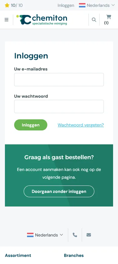 Chemiton inloggen