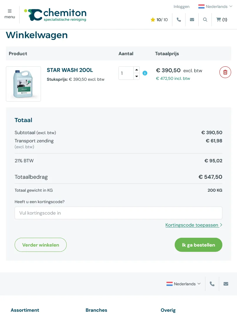 Chemiton winkelwagen