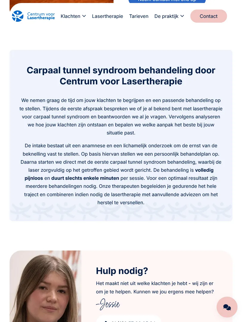 Centrum voor Lasertherapie tekstpagina