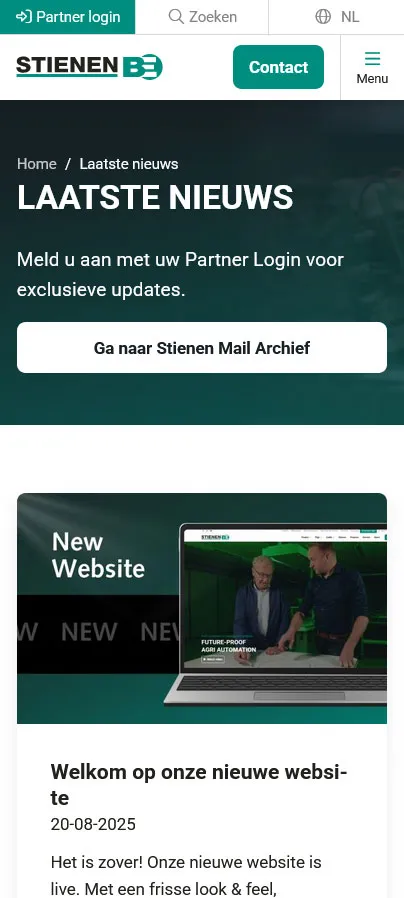 Stienen nieuwsoverzicht op mobiel