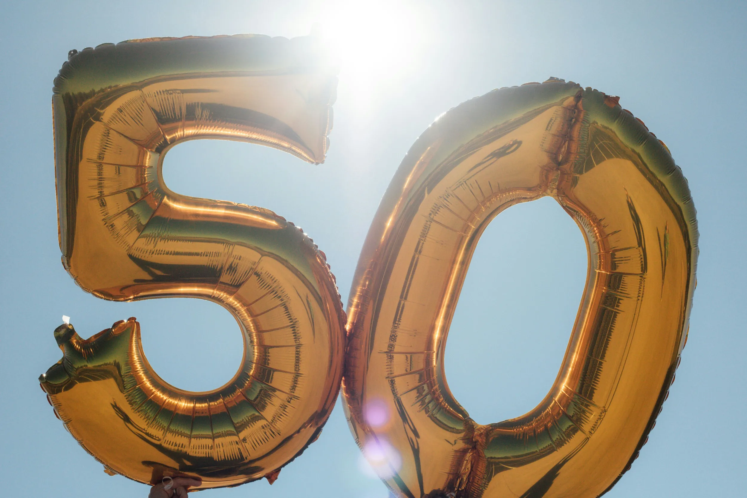 Gouden ballonnen voor 50ste verjaardag