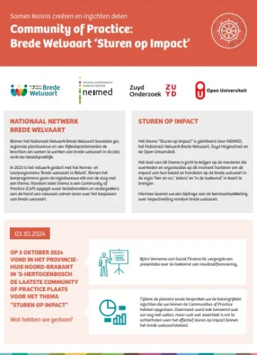 6e Community of Practice: Brede Welvaart 'Sturen op Impact'
