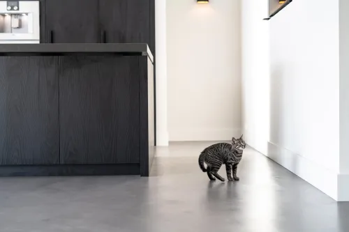 Gietvloer in een luxe keuken